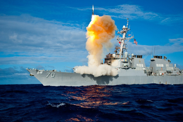 During exercise Stellar Avenger, the Aegis-class destroyer USS Hopper launches a standard missile 3 Blk IA, successfully intercepting a sub-scale short range ballistic missile, launched from the Kauai Test Facility, Pacific Missile Range Facility, Barking Sans, Kauai. This was the 19th successful intercept in 23 at-sea firings, for the Aegis BMD program, including the February 2008 destruction of a malfunctioning satellite above the earth's atmosphere.